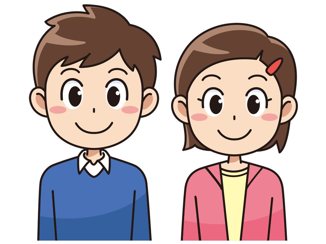 笑顔の小学生の男子と女子 無料イラスト素材 イラスト素材図鑑