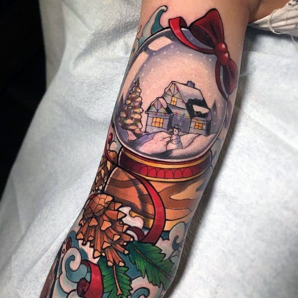 80 Christmas Tattoos For Men - Xmas Holiday Design Ideas
