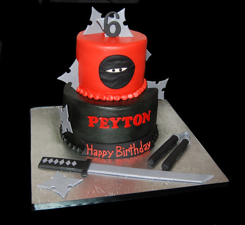 Ninja 6th Birthday Cake for a Halloween Costume Party