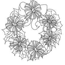 Holly Leaves Wreath Coloring Pages Hellokids Com
