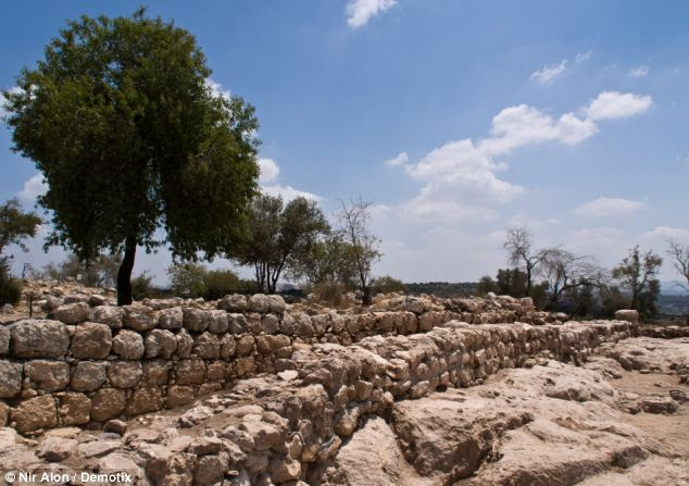 Pictured are the remains of a 30 meter long wall of the palace