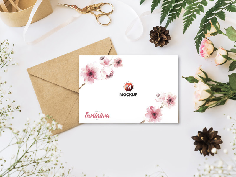 Download Free Invitation Mockup PSD For Wedding Greetings - Mockup ...