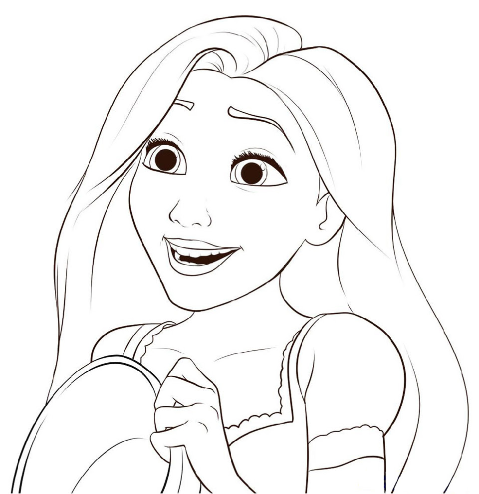 Disegno di Principessa Rapunzel da scaricare
