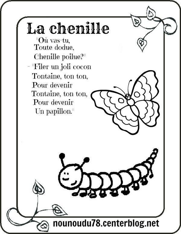 Comptine La Chenille Illustree