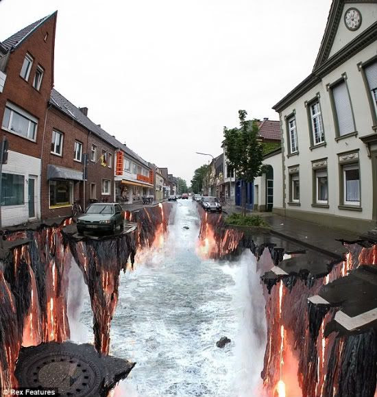 pinturas 3d3 Fendas nas ruas   Surpreendentes pinturas 3D
