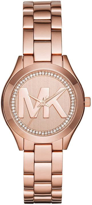 Official michael kors ladies mini lauryn two tone pavé mother of pearl bracelet watch mk3979 from t.h. Women's Michael Kors Mini Slim Runway Rose Gold Watch MK3549
