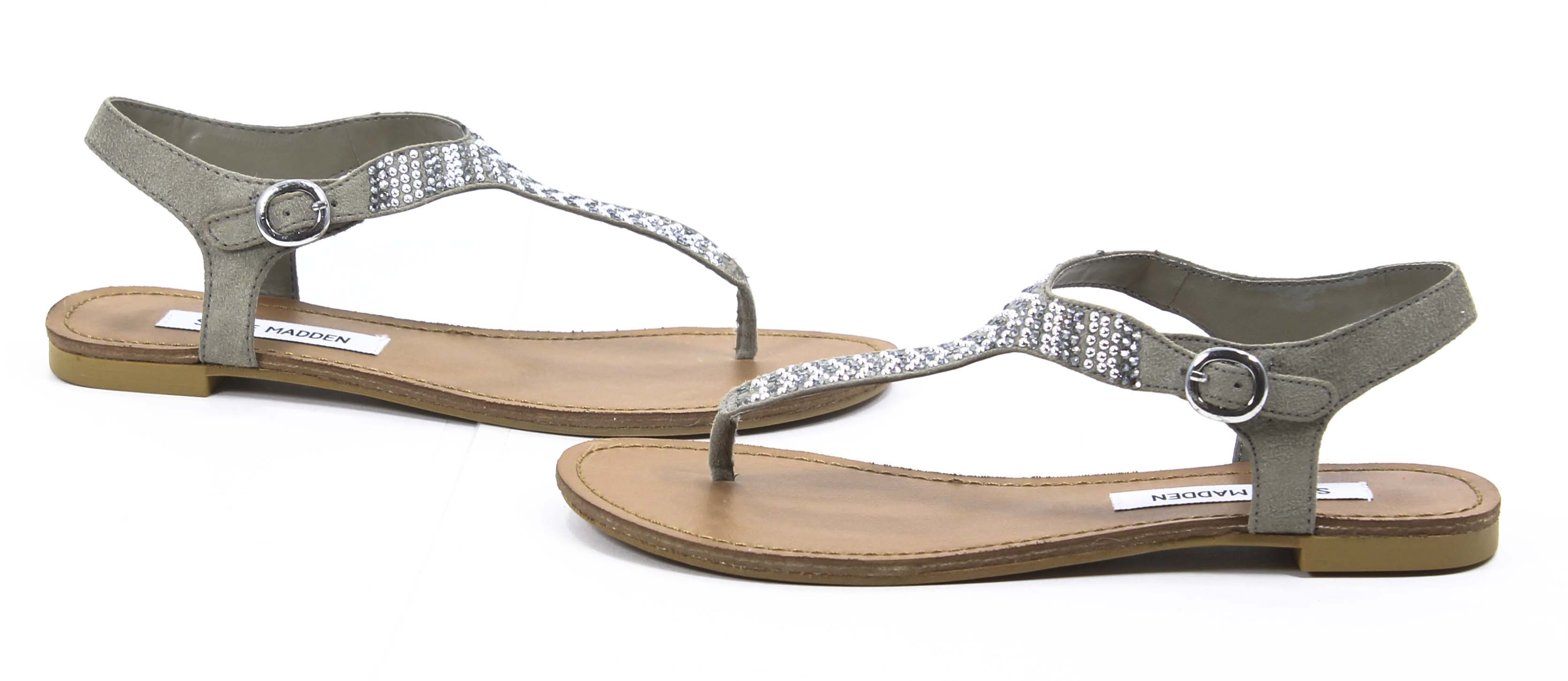 ... Bonkerz Pewter Grey Studded Thong Strap Sandal Shoe 7 5 New | eBay