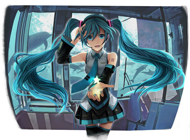 初音ミク 魚や海の生き物のイラスト画像 ボカロ壁紙