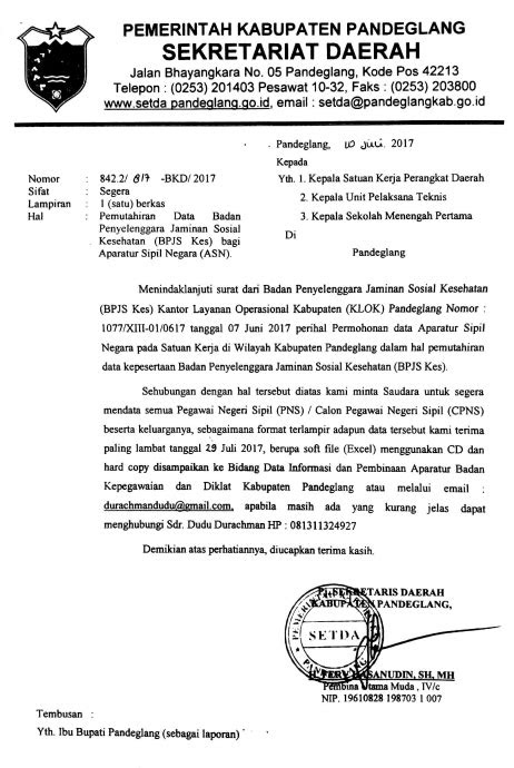 surat pemutakhiran data bpjs dinas pendidikan