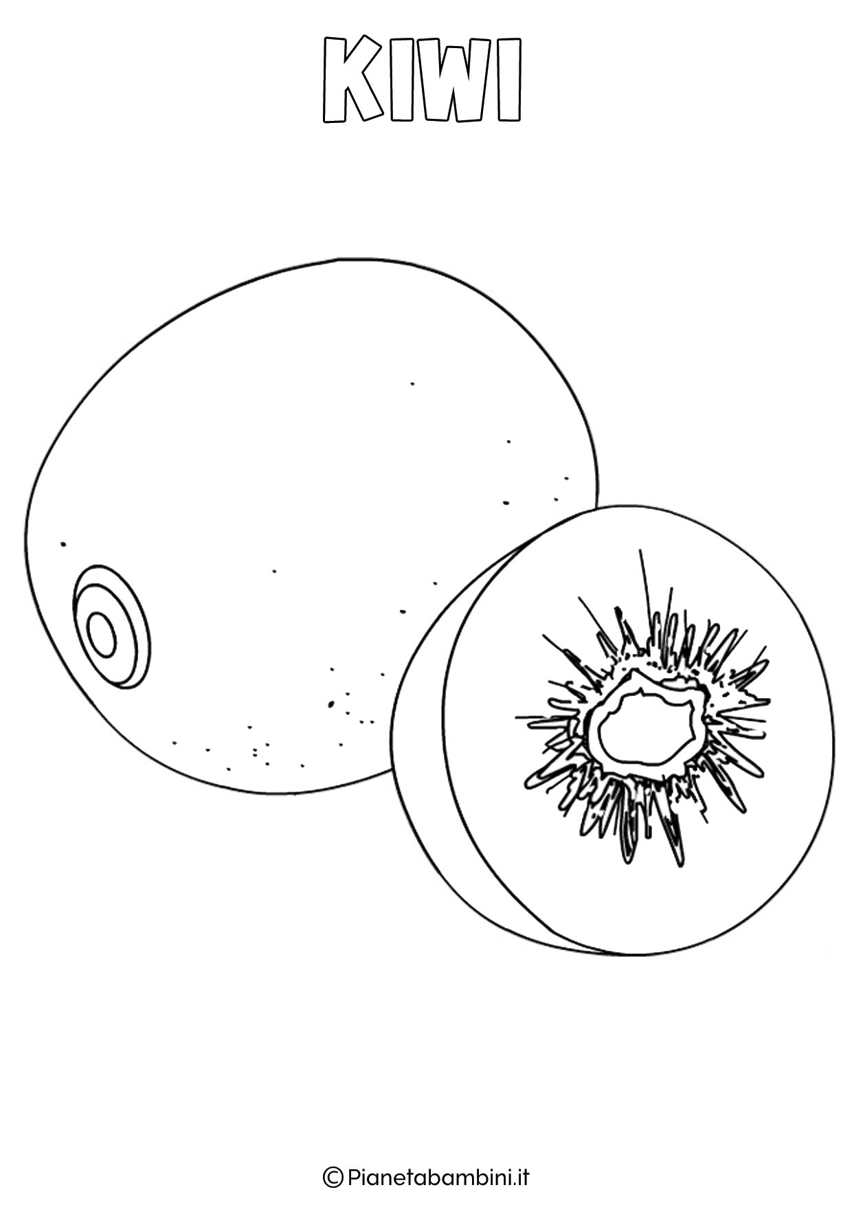 Disegno di kiwi da colorare