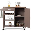 Kitchen Wine Rack Storage Cabinet Rolling