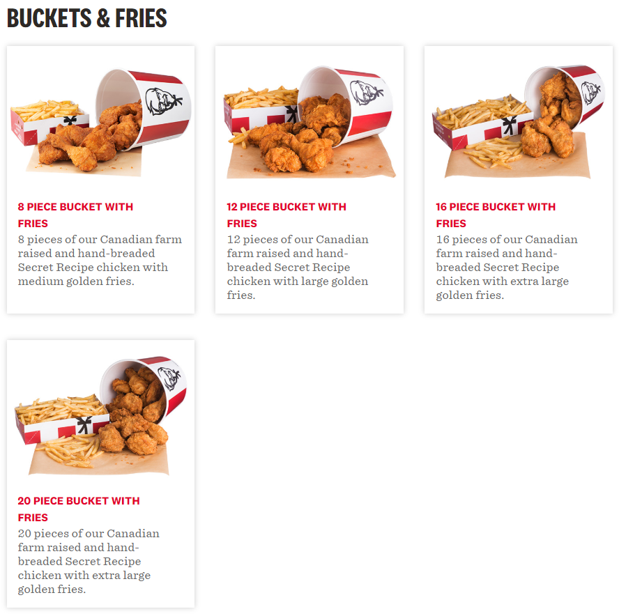 kfc canada menu and coupons free delivery