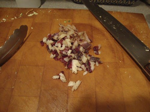 Pasta with Braised Cabbage and Duck Prosciutto