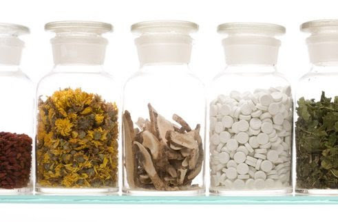 Various herbal remedies and supplements.