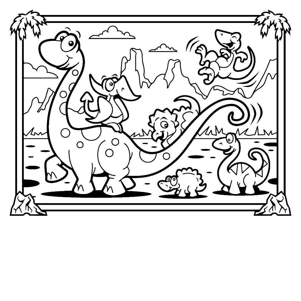 Download Cute Dinosaur Coloring Pages For Kids - Coloring Home