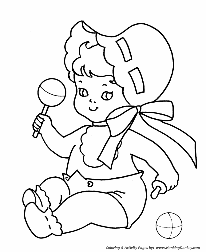 Simple Shapes Coloring Pages Free Printable Simple Shapes Baby With Rattle Coloring Activity Pages For Pre K And Primary Kids Honkingdonkey