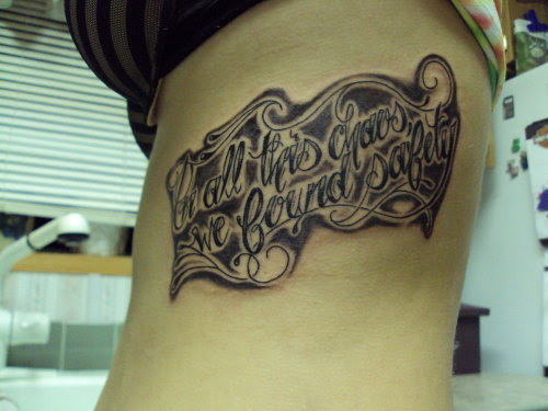 third tattoo. “In all this chaos, we found safety” from a Brighten song “We 