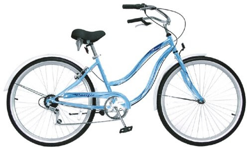 Pacific Shorewood Women's Cruiser Bike (26-Inch Wheels, Light Blue)