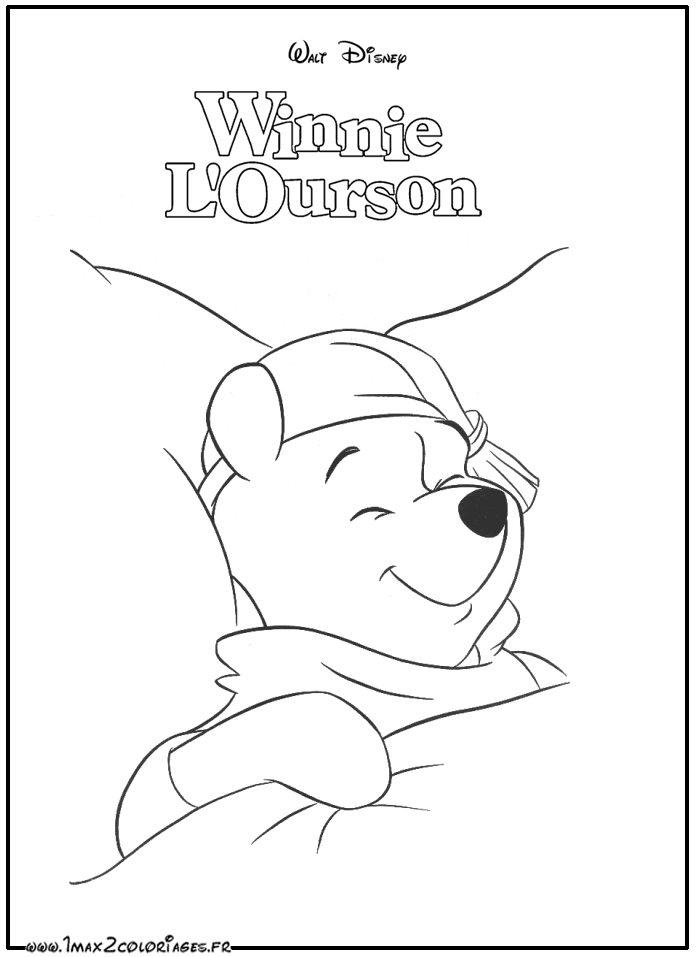 Coloriages Winnie L Ourson Par Walt Disney Winnie L Ourson Dort Paisiblement A Imprimer