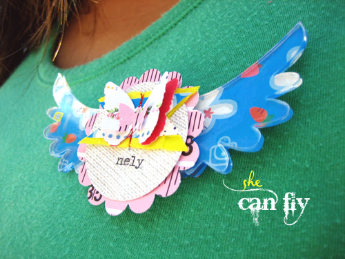 Pink Ninja Addicts She Can Fly Name Badge Close