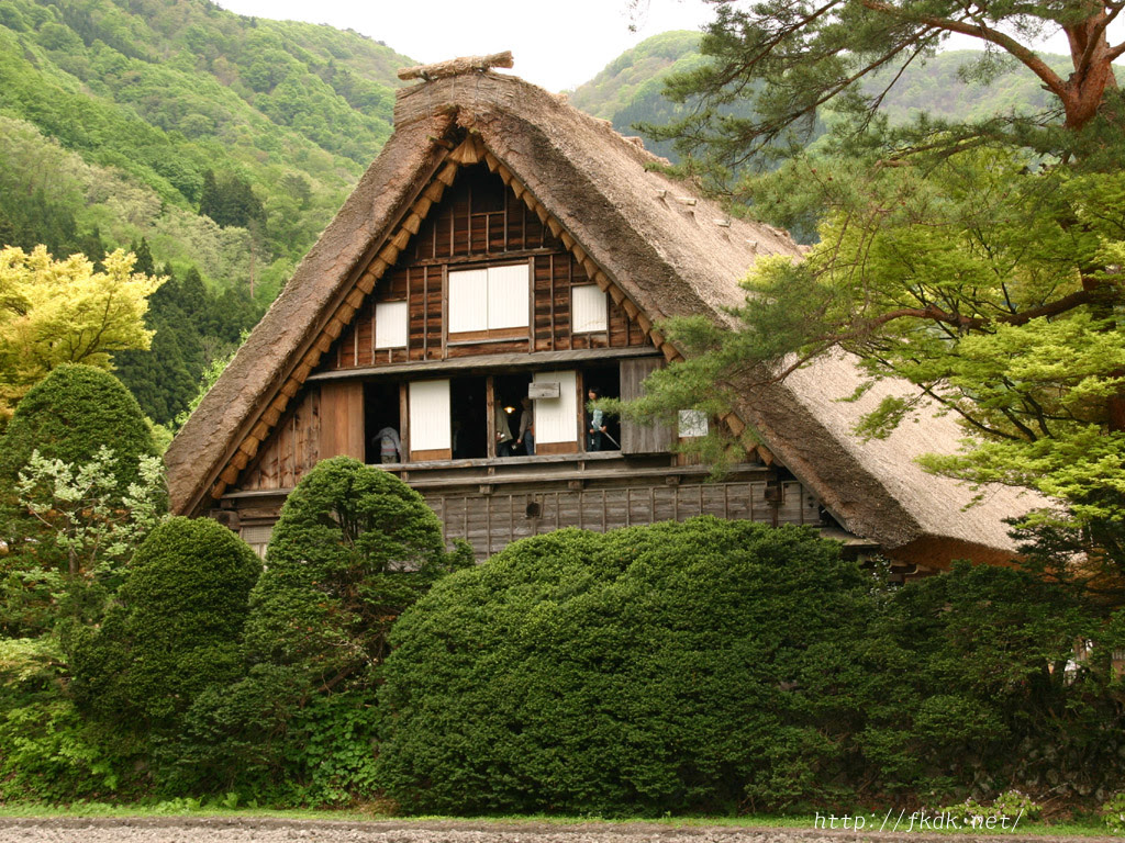 白川郷の明善寺郷土館の壁紙 風景写真無料壁紙