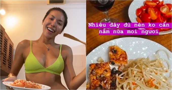 Mặc bikini nóng bỏng vào bếp nấu ăn, Minh Tú định lên ngôi "Thánh nữ đảm đang"?