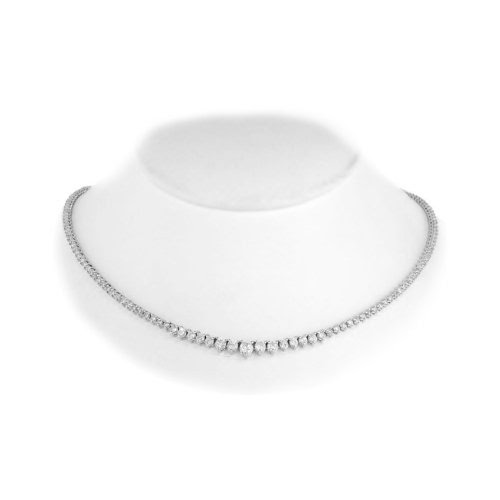 3.50ct tw Diamond Tennis Necklace Graduated 17 Inch 14k Gold