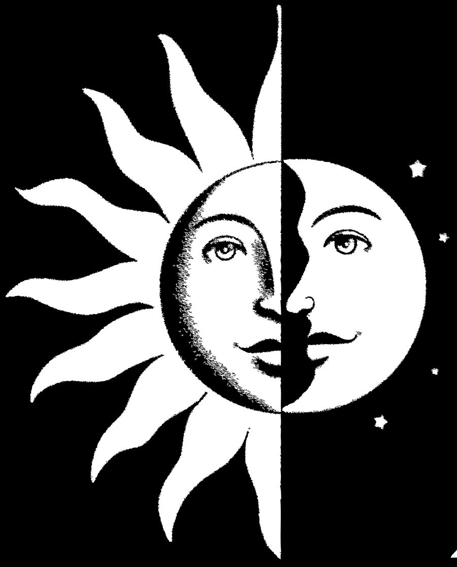 trippy sun and moon clipart - Clipground