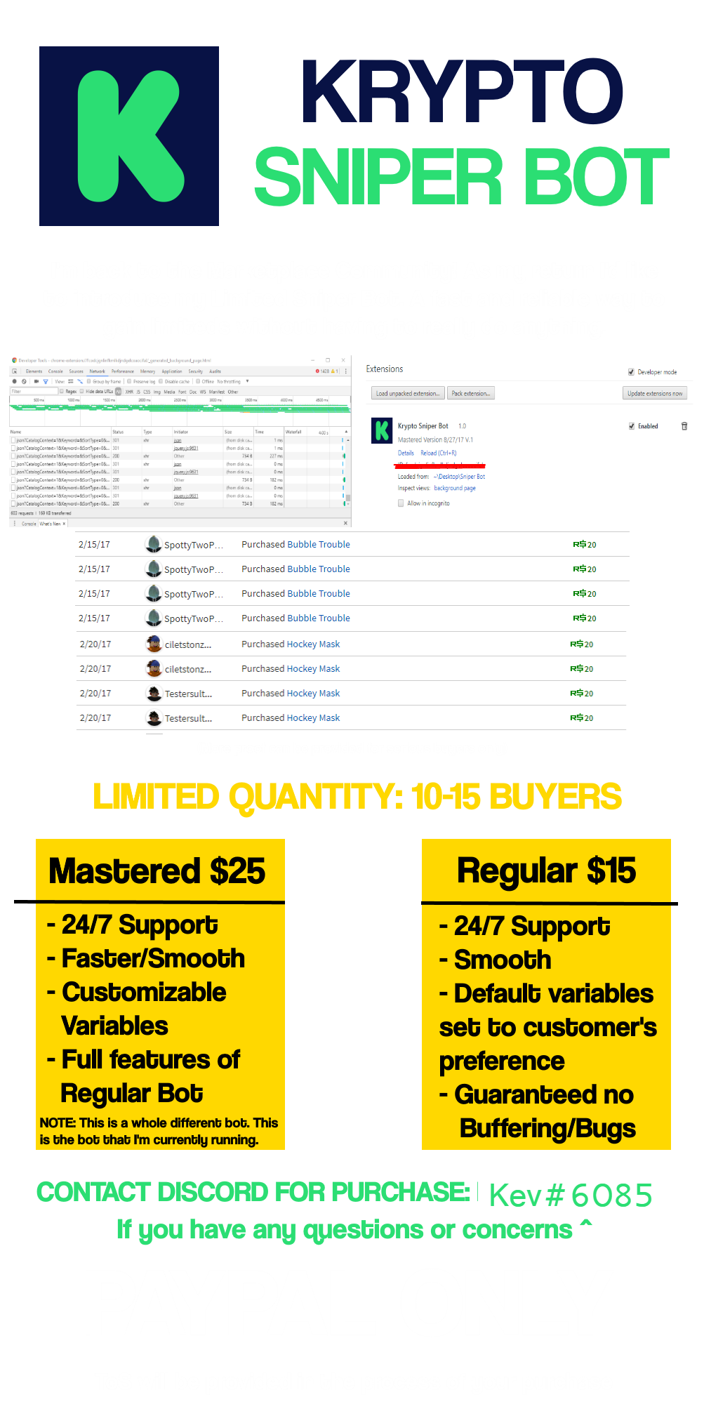 Selling Krypto S Limited Sniper Bot Fast Profit Playerup - selling krypto s limited sniper bot fast profit playerup snipe roblox limiteds Selling Krypto S Limited Sniper Bot Fast Profit Playerup - snipe roblox limiteds