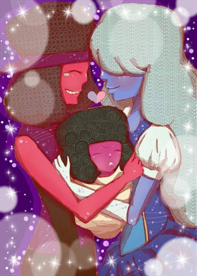 Baby Garnet with Ruby and Sapphire by missotakukalie