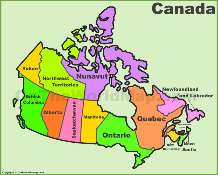 Canada Map Of Provinces Canada provinces and territories map | List of Canada provinces 