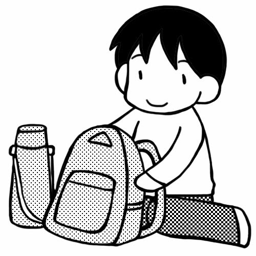 広報委員さんがんばって 遠足のイラスト