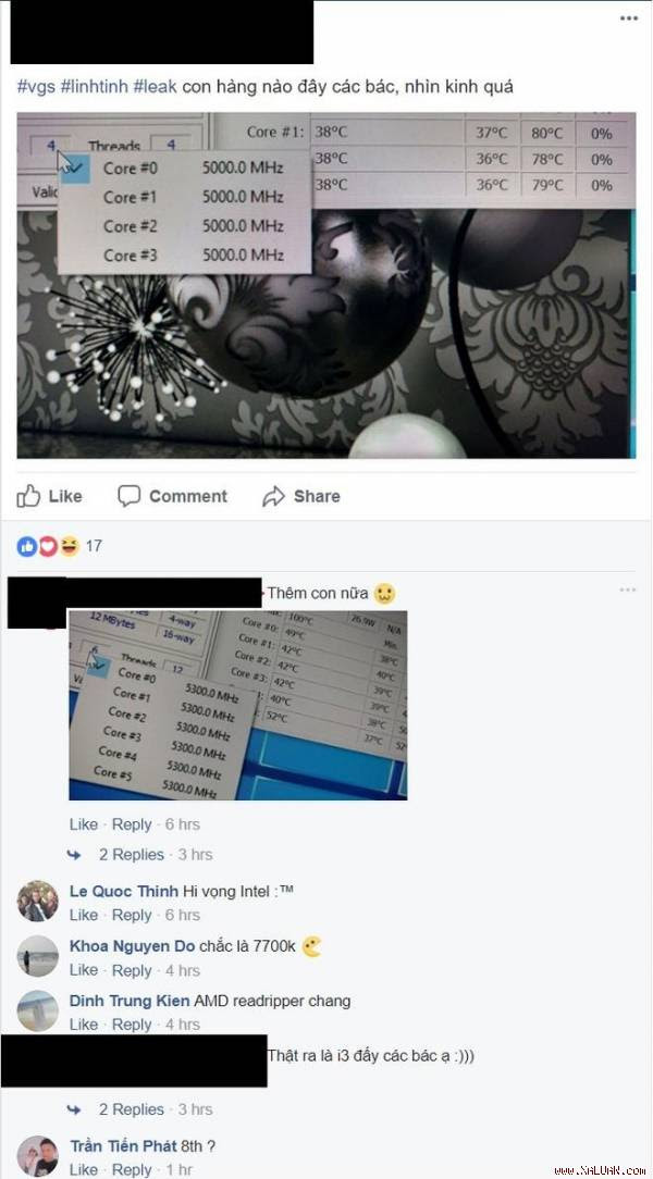 Lộ ảnh xung nhịp CPU Coffe Lake sắp công bố đầu tháng 10, chip i3 mạnh hơn i5 Kaby, i7