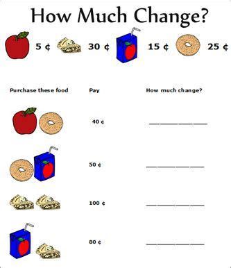  change worksheets money worksheets money math worksheets 3rd grade