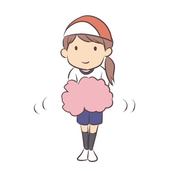 ポンポンを持つ女の子のイラスト かわいいフリー素材が無料のイラストレイン