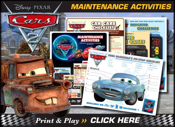 Download Printable Cars 2 Maintenance Activities!