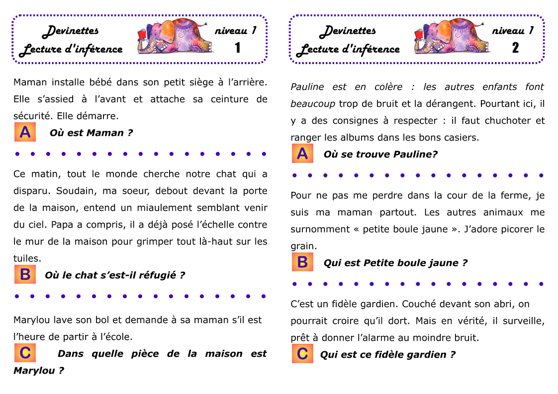 Pour Travailler L Implicite En Ce1 Zaubette