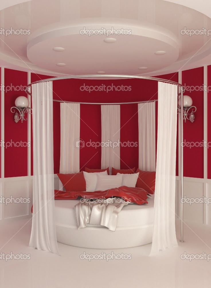 ceiling curtain around bed | Bedroom | Pinterest