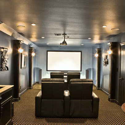 Media Room column Design Ideas, Pictures, Remodel and Decor