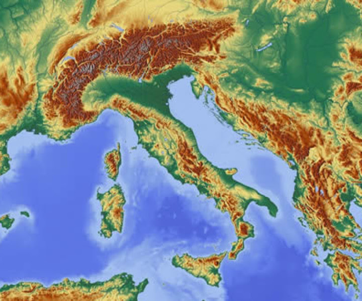 Cartina Dell'italia Alpi E Appennini