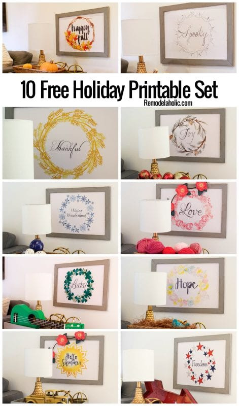 10 Free Holiday Printables Set From @remodelaholic