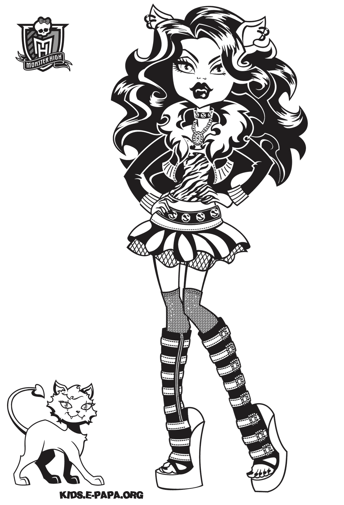 Disegni da colorare per bambini Clawdeen Wolf
