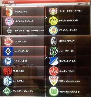 ウイイレ14でブンデスリーガ作成に挑戦 もぞもぞちーむ