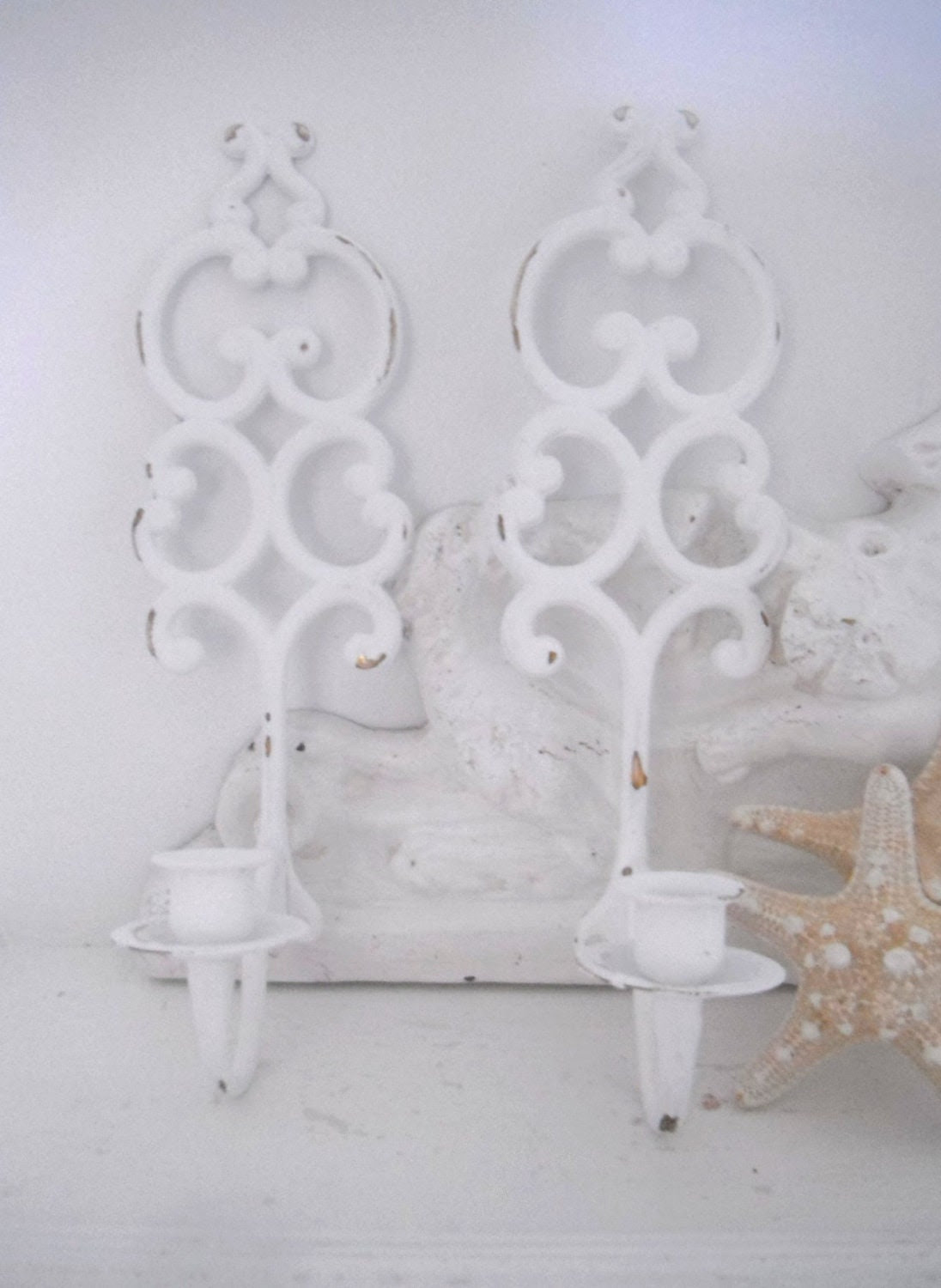 candle wall sconces shabby chic wall decor brass by ShabbyRoad