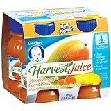 Gerber Harvest Juice, Mango Pineapple Carrot Blend, 4 - 4oz Bottle per Packs (Pack of 6)