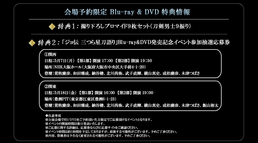 舞台 刀剣乱舞 ジョ伝 三つら星刀語り 18年4月4日 水 Blu Ray Dvd 発売