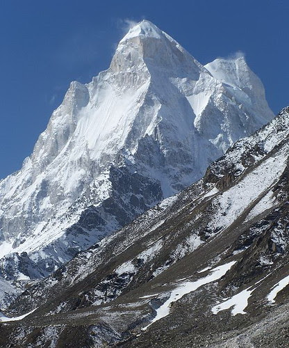 Shivaling Peak above above Gangotri and Gomukh Glaciers