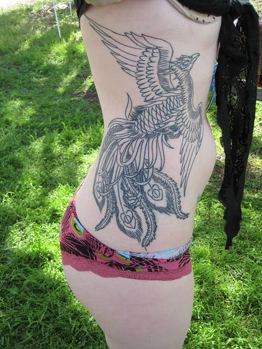 Beautiful Girls Tattoo With Phoenix Tattoos Art Designs Pictures