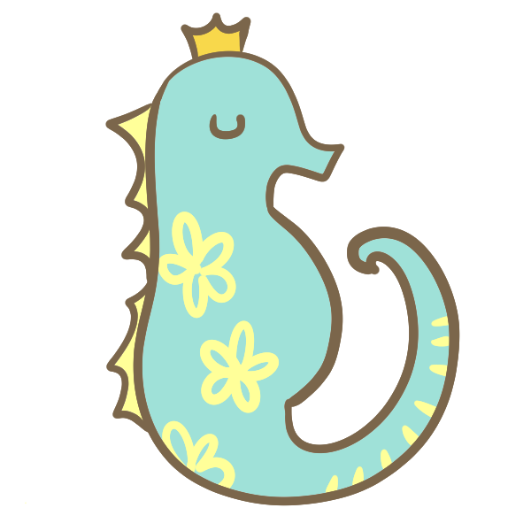 タツノオトシゴの王子様のイラスト かわいいフリー素材が無料のイラストレイン