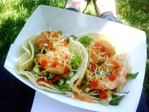 Shrimp tacos from Calbi truck